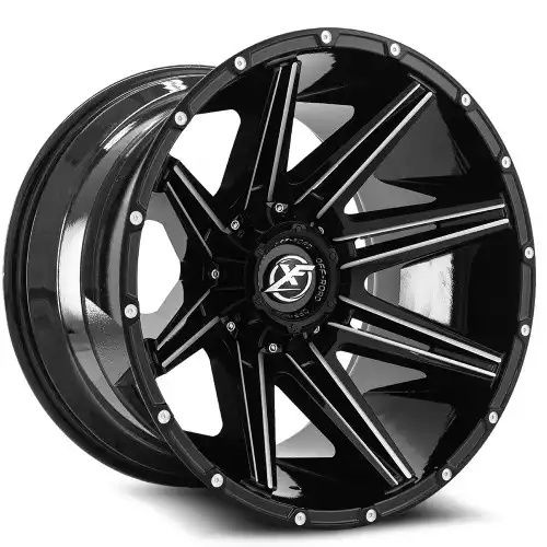 XF Off-Road XF-220 Gloss Black & Milled 6x135/139.7 17R 9 106.4 BNK