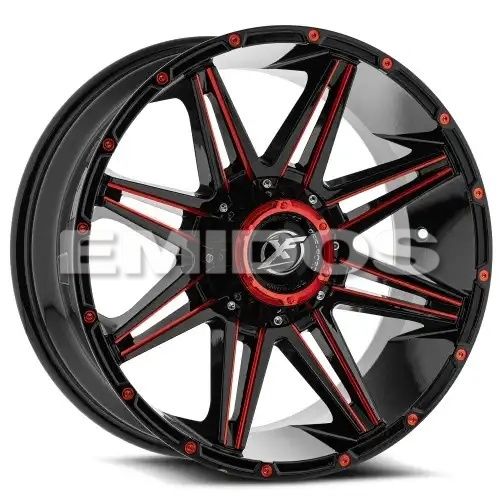 XF Off-Road XF-220 Gloss Black & Red Milled 6x135/139.7 18R 9 106.4 12