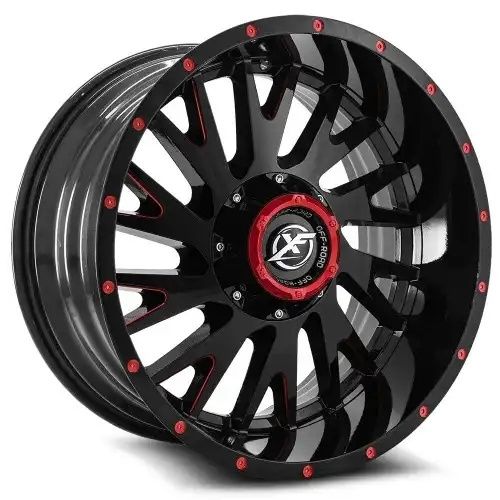 XF Off-Road XF-221 Gloss Black & Red Milled 5x139.7/150 20R 10 110.3 -24