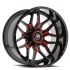 XF Off-Road XF-222 Gloss Black & Red Milled 6x135/139.7 20R 12 106.4 -44