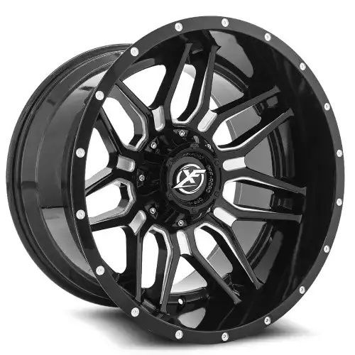 XF Off-Road XF-222 Gloss Black & Milled 5x139.7/150 20R 9 110.3 BNK
