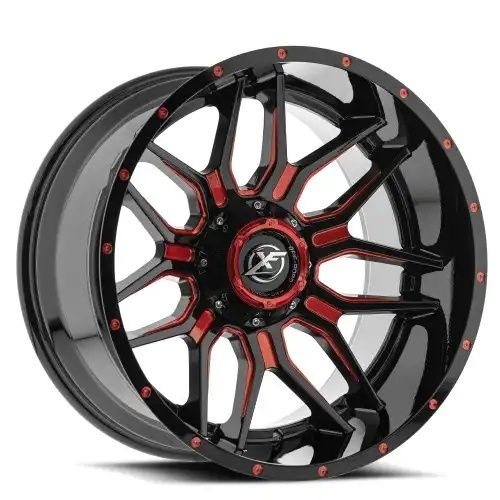 XF Off-Road XF-222 Gloss Black & Red Milled 6x135/139.7 20R 9 106.4 BNK