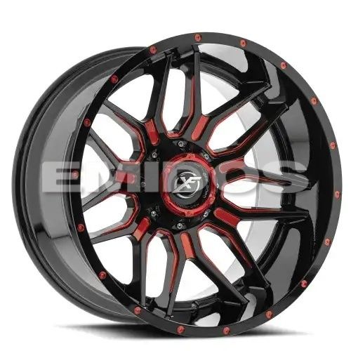 XF Off-Road XF-222 Gloss Black & Red Milled 6x135/139.7 20R 9 106.4 BNK