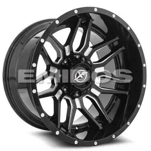 XF Off-Road XF-222 Gloss Black & Milled 6x135/139.7 20R 9 106.4 12