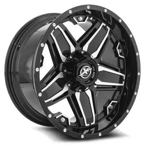 XF Off-Road XF-223 Gloss Black & Machined 6x135/139.7 20R 12 108 -44