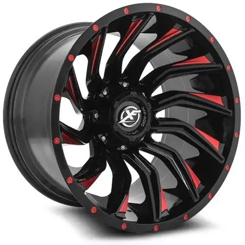 XF Off-Road XF-224 Gloss Black & Red Milled 5x127/139.7 20R 10 78.1 -12