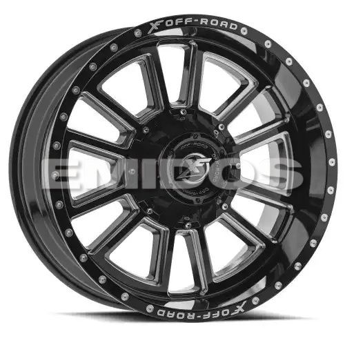 XF Off-Road XF-225 Gloss Black & Milled 6x135/139.7 18R 10 108 -12