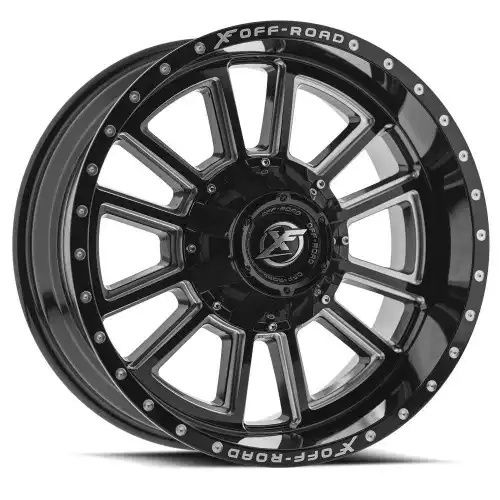 XF Off-Road XF-225 Gloss Black & Milled 5x114.3/127 20R 10 78.1 -12