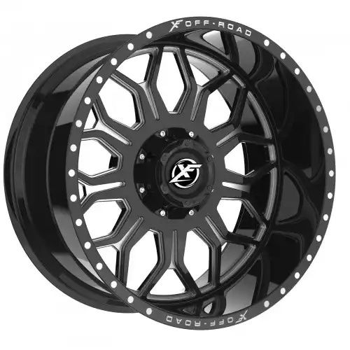 XF Off-Road XF-227 Gloss Black & Milled 5x127/139.7 20R 12 78.1 -44