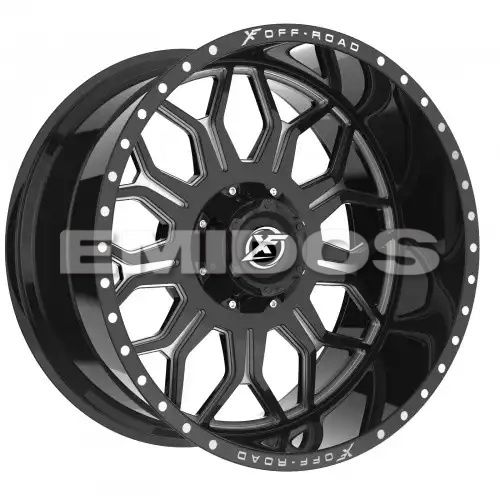 XF Off-Road XF-227 Gloss Black & Milled 5x127/139.7 20R 12 78.1 -44