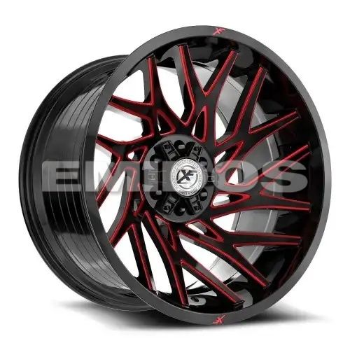 XF Off-Road XF-229 Gloss Black & Red Milled 6x135/139.7 22R 12 106.4 -44