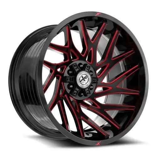 XF Off-Road XF-229 Gloss Black & Red Milled 6x135/139.7 24R 12 106.4 -44