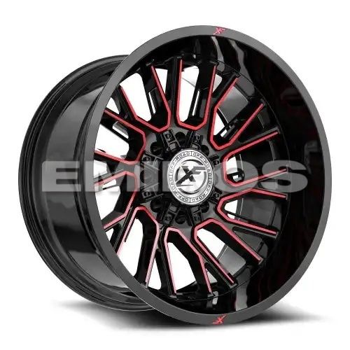 XF Off-Road XF-230 Gloss Black & Red Machined 8x165.1/170 20R 10 125.2 -12