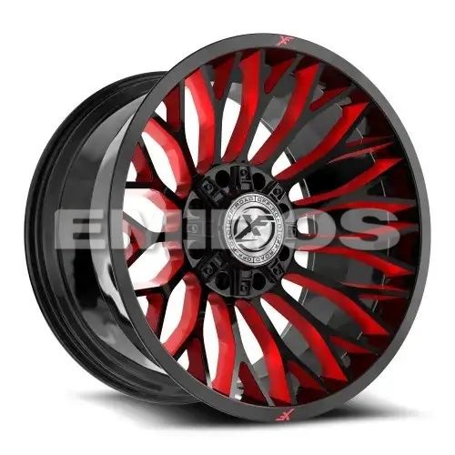 XF Off-Road XF-237 Gloss Black & Red Milled 8x165.1/170 20R 10 125.2 -24