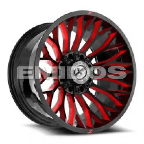 XF Off-Road XF-237 Gloss Black & Red Milled 8x165.1/170 20R 10 125.2 -24