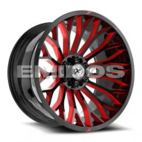 XF Off-Road XF-237 Gloss Black & Red Milled 5x127/139.7 20R 9 78.1 12
