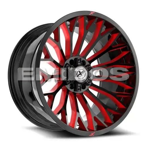 XF Off-Road XF-237 Gloss Black & Red Milled 6x135/139.7 24R 12 106.4 -44