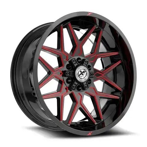 XF Off-Road XF-238 Gloss Black & Red Milled 5x127/139.7 17R 9 78.1 BNK
