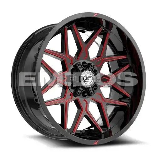 XF Off-Road XF-238 Gloss Black & Red Milled 6x135/139.7 17R 9 106.4 12