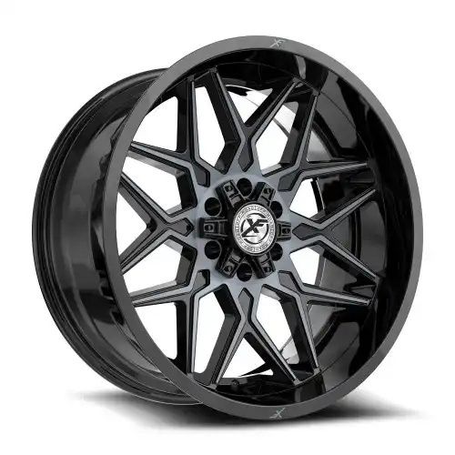XF Off-Road XF-238 Gloss Black & Machined Titanium Double Dark Tint 6x135/139.7 20R 10 106.4 -12