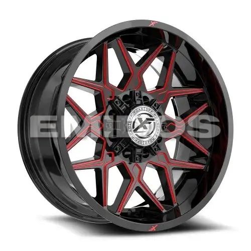XF Off-Road XF-238 Gloss Black & Red Milled 8x165.1/170 20R 10 125.2 -12