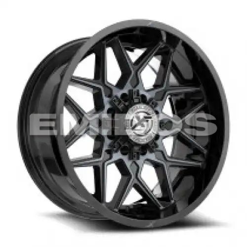 XF Off-Road XF-238 Gloss Black & Machined Titanium Double Dark Tint 8x165.1/180 20R 10 125.2 -12