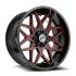 XF Off-Road XF-238 Gloss Black & Red Milled 5x127/139.7 20R 9 78.1 BNK