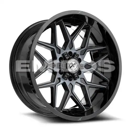 XF Off-Road XF-238 Gloss Black & Machined Titanium Double Dark Tint 5x127/139.7 22R 10 78.1 -18