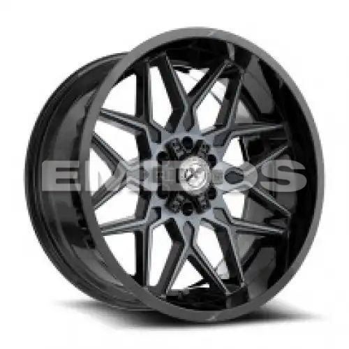 XF Off-Road XF-238 Gloss Black & Machined Titanium Double Dark Tint 5x127/139.7 22R 10 78.1 -18