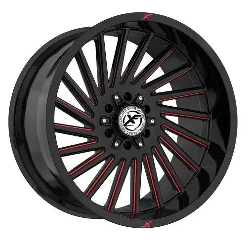 XF Off-Road XF-239 Gloss Black & Red Milled 5x127/139.7 20R 9 78.1 12