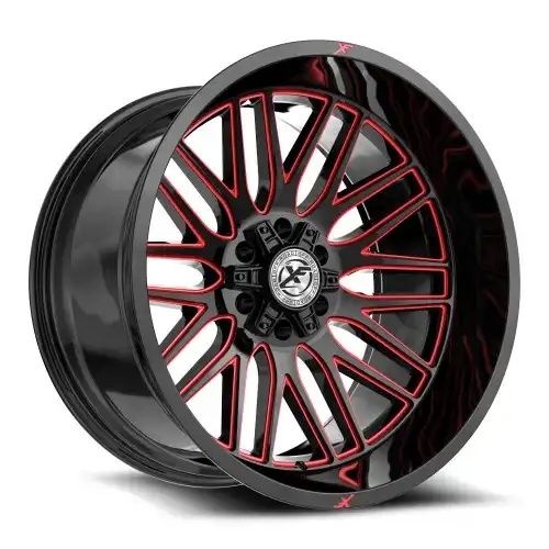 XF Off-Road XF-240 Gloss Black & Red Milled 6x135/139.7 18R 9 106.4 12
