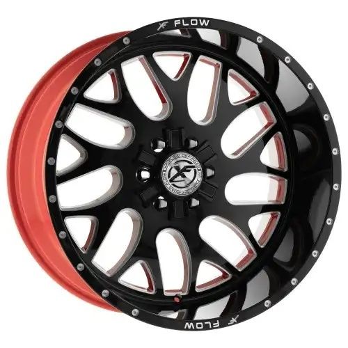 XFX Flow XFX-301 Gloss Black & Milled With Red Inner 6x135/139.7 24R 12 106.4 -44