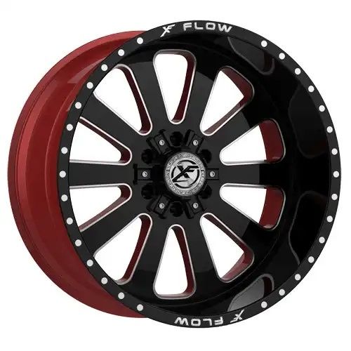 XFX Flow XFX-302 Gloss Black & Milled With Red Inner 6x135/139.7 22R 12 106.4 -44