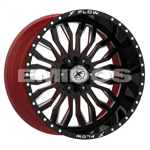 XFX Flow XFX-305 Gloss Black & Milled With Red Inner 6x135/139.7 24R 14 106.4 -76