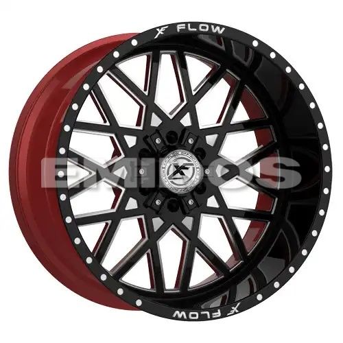 XFX Flow XFX-307 Gloss Black & Milled With Red Inner 6x135/139.7 24R 12 106.4 -44