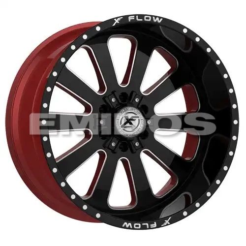 XFX Flow XFX-302 Gloss Black & Milled With Red Inner 5x139.7/150 22R 12 110.3 -44