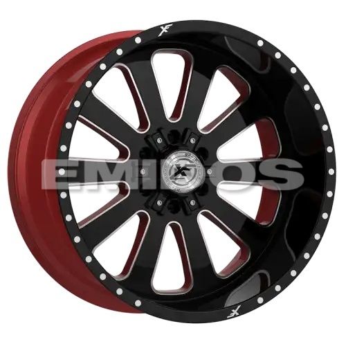 XFX Flow XFX-302 Gloss Black & Milled With Red Inner 6x135/139.7 24R 14 106.4 -76