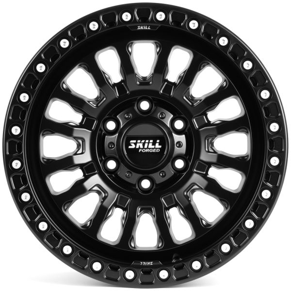 КОВАНЫЕ ДИСКИ H250625B SKILL DS194-SK290 17 J9 ET32 6X135 87.1 ЧЁРНЫЙ МАТОВЫЙ + ПОЛИРОВАННЫЕ ДЕКОРАТ