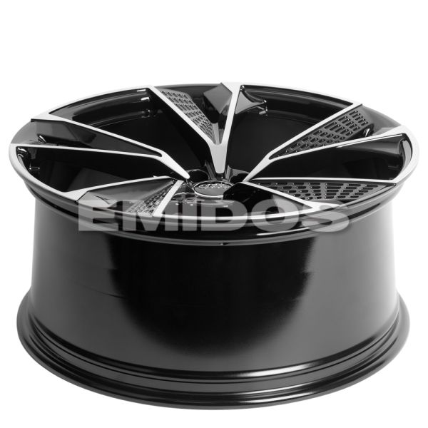 КОВАНЫЕ ДИСКИ H241227G SKILL SL685-SB580 21 J10 ET20 5X112 66.5 ЧЁРНЫЙ ГЛЯНЦЕВЫЙ + ПОЛИРОВАННЫЕ СПИЦ