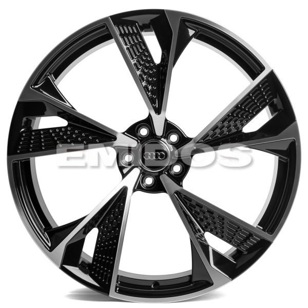 КОВАНЫЕ ДИСКИ H241227G SKILL SL685-SB580 21 J10 ET20 5X112 66.5 ЧЁРНЫЙ ГЛЯНЦЕВЫЙ + ПОЛИРОВАННЫЕ СПИЦ