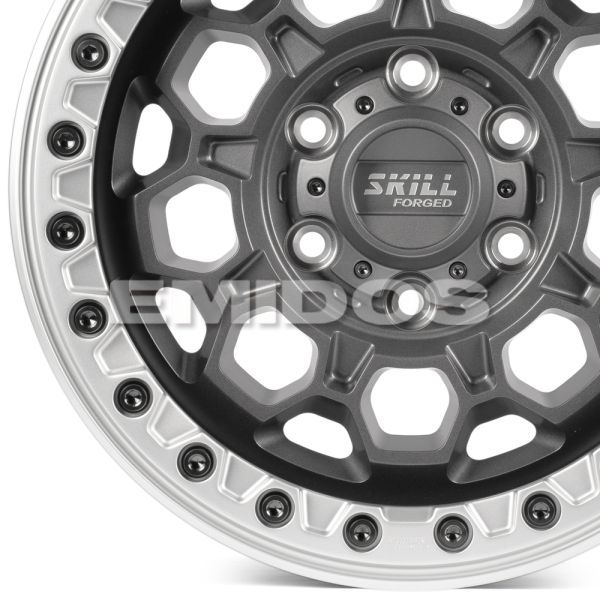 КОВАНЫЕ ДИСКИ H241002D SKILL SB024-DS184 17 J8.5 ET30 6X139.7 93.1 ГРАФИТ МАТОВЫЙ + СЕРЕБРЯНЫЙ БЕДЛО