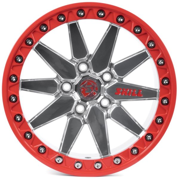 КОВАНЫЕ ДИСКИ H250917K SKILL SB111-SL178 17 J9 ET12 5X127 71.6 ЗЕРКАЛЬНАЯ ПОЛИРОВКА + КРАСНЫЙ БЕДЛОК