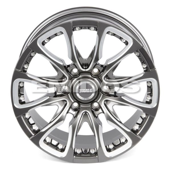 КОВАНЫЕ ДИСКИ 230510J SKILL SB125-FG443 18 J9 ET45 6X139.7 95.1 ГРАФИТ ГЛЯНЦЕВЫЙ + ПОЛИРОВАННЫЕ СПИЦ