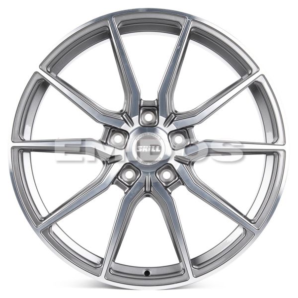 КОВАНЫЕ ДИСКИ 231028E SKILL SL292-SL075 20 J8.5 ET50 5X127 71.5 ГРАФИТ ГЛЯНЦЕВЫЙ + ПОЛИРОВАННЫЕ СПИЦ