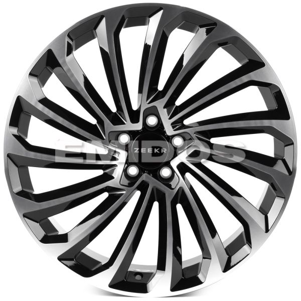 КОВАНЫЕ ДИСКИ H250930I SKILL SL529-SL221 20 J9 ET40 5X108 63.4 ЧЁРНЫЙ ГЛЯНЦЕВЫЙ + ПОЛИРОВАННЫЕ СПИЦЫ