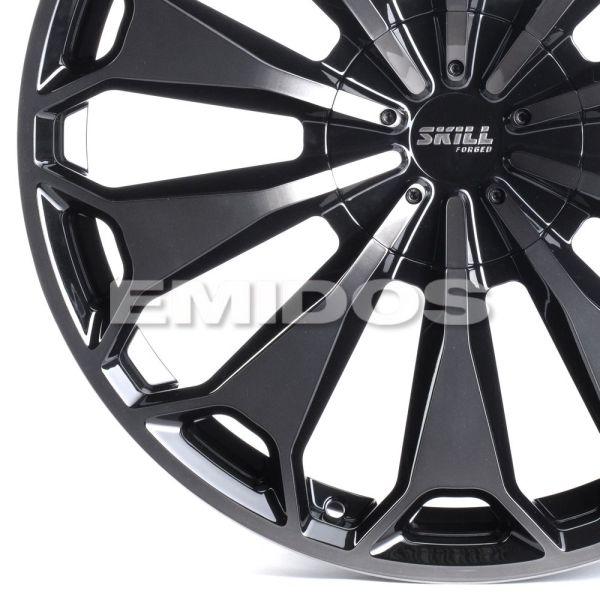 КОВАНЫЕ ДИСКИ 230911B SKILL SV078-DS227 21 J9.5 ET33 5X130 71.6 ЧЁРНЫЙ ГЛЯНЦЕВЫЙ + ПОЛИРОВАННЫЕ СПИЦ