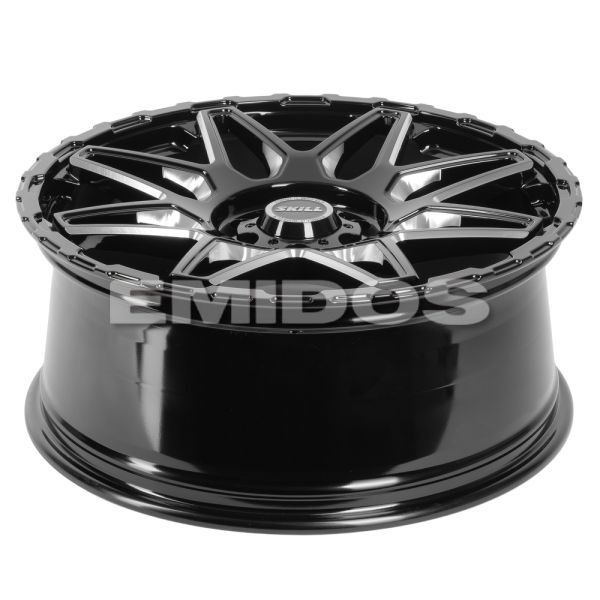 КОВАНЫЕ ДИСКИ H231014G SKILL SV227-CT398 22 J9 ET19 6X139.7 106.1 ЧЁРНЫЙ ГЛЯНЦЕВЫЙ + ПОЛИРОВАННЫЕ СП