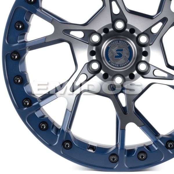 КОВАНЫЕ ДИСКИ H241206I SKILL SV307-SL222 20 J9.5 ET20 6X135 87.1 СИНИЙ МАТОВЫЙ + ПОЛИРОВКА + ТЕМНЫЙ