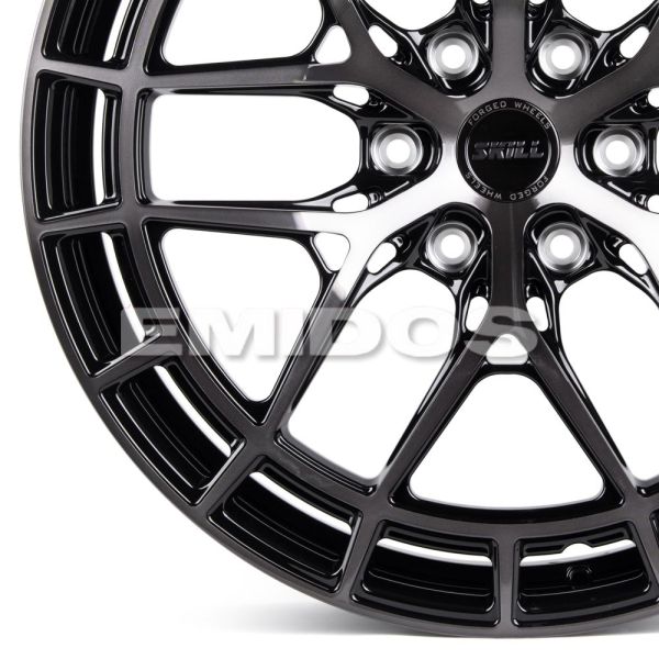 КОВАНЫЕ ДИСКИ H241210V SKILL SV399-SL251 22 J9 ET19 6X139.7 77.8 ЧЁРНЫЙ ГЛЯНЦЕВЫЙ + ПОЛИРОВАННЫЕ СПИ