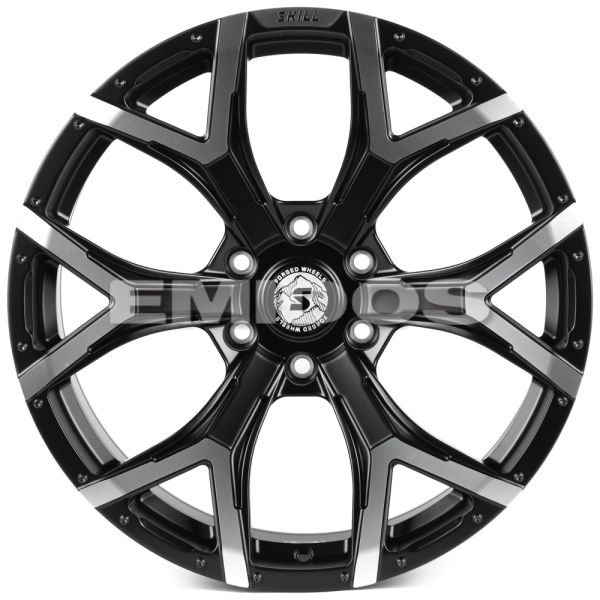 КОВАНЫЕ ДИСКИ H241206T SKILL SV508-SL222 20 J9.5 ET20 6X135 87.1 ЧЁРНЫЙ МАТОВЫЙ + ПОЛИРОВАННЫЕ СПИЦЫ